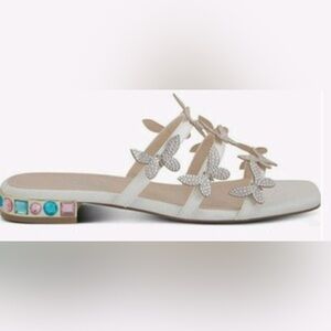 NWOB! Azura by Spring Step Liron Butterfly Slide Sandal, White, 41 (9.5/10)